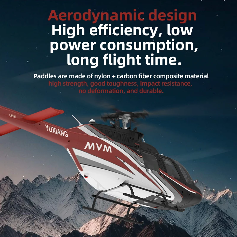 YXZNRC F08 Bell-206 1:27 Scale Altitude Hold Optical Flow Positioning Dual Brushless Motor RC Helicopter 4