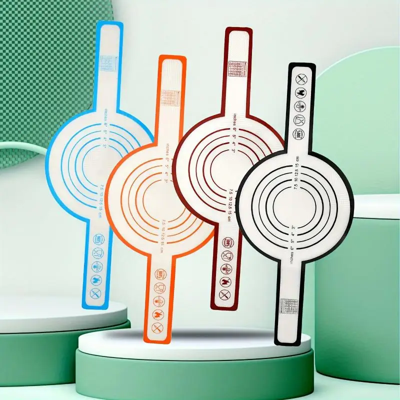4 Colors Silicone Baking Mat Long Handle Sling Non-Stick Bread Kneading Pad Dough Transfer Pad Bakery Kitchen Cooking Tools Gift