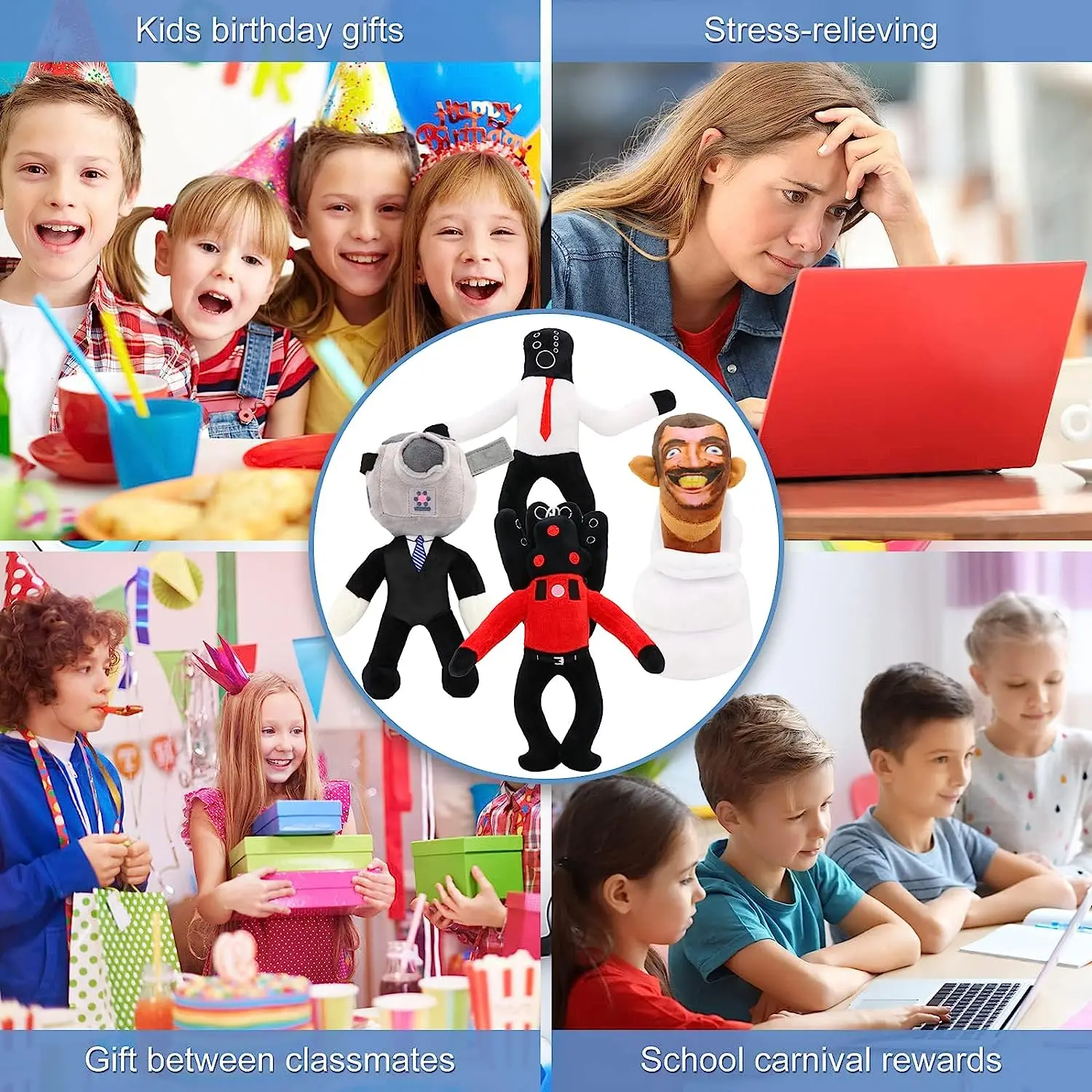 Skibidi 화장실 보스 타이탄 TV 남자 카메라맨 팬과 친구를위한 플러시 장난감 아름답게 박제 동물 인형 크리스마스 선물