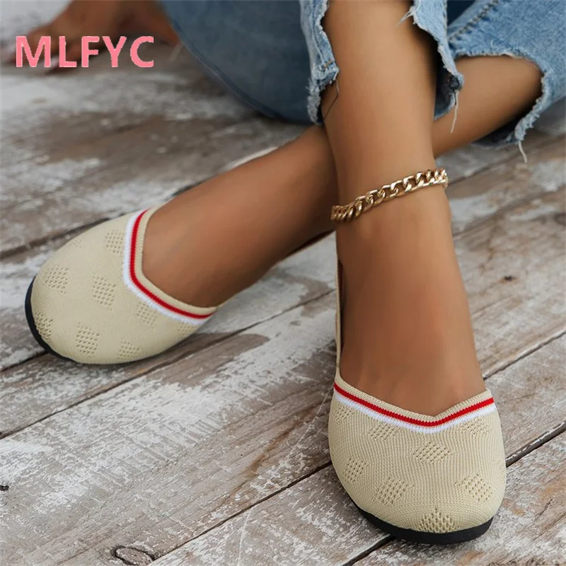 2023 Summer New Casual Versatile Foreign Trade Large Flat Sole Single Shoes Women's Shallow Mouth Casual Shoes Women's Shoes