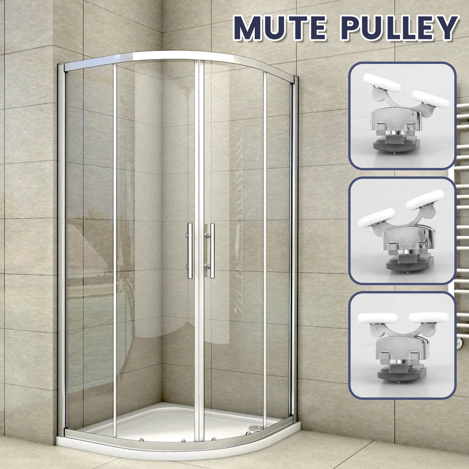 23mm Aluminum Alloy Top Shower Door Rollers Pulley Bathroom Sliding Glass Door Wheels Sliding Wheels Rollers Bathroom 8Pcs