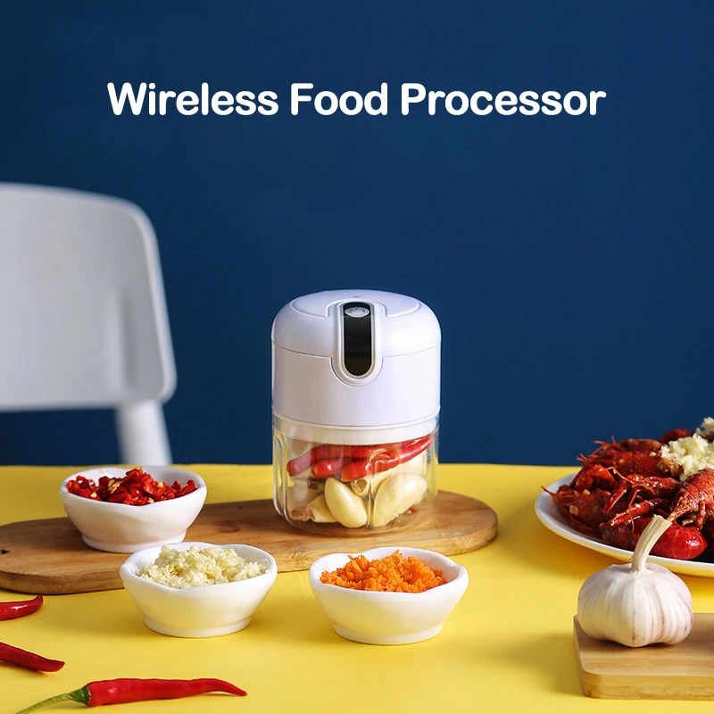 Electric Mini Food Chopper,Electric Garlic Processor,Mini Baby  Supplementary Food Blender, Wireless Portable Waterproof Usb Charging Food  Mixer 