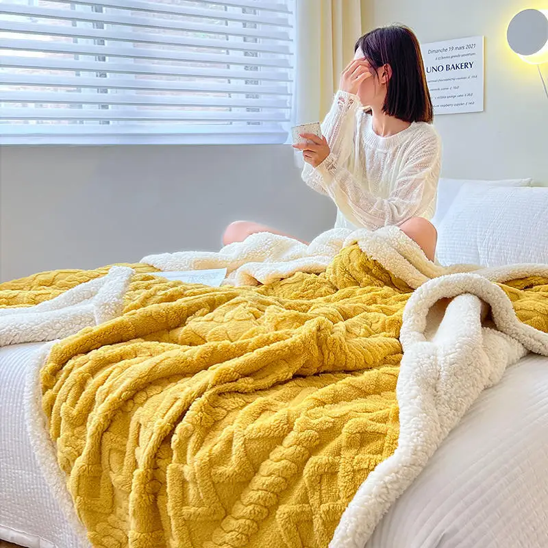 

Winter Blankets Thickened Tuff Cashmere Lamb Cashmere Game Blankets Double Sided Plush Multifunctional Cover Blankets Machine