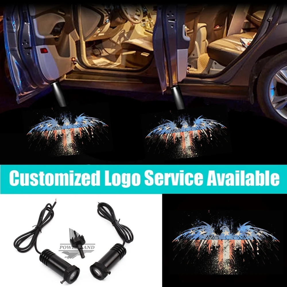 

2x LED US American Eagle Logo Car Door Welcome Laser Projector Shadow Lights Accessories