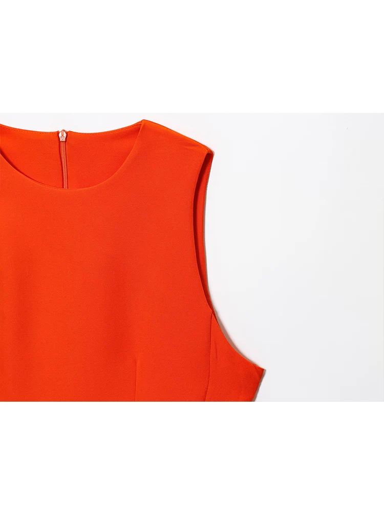 TFMLN Solid Women A-line Mini Dress Fashion Sleeveless Casual Slim Fit Party Dress New 2025 Elegant Commute Short Dresses