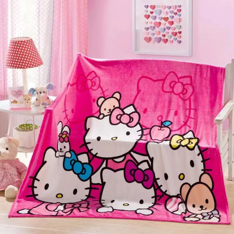 

Anime Hello Kitty Plush Blanket Sanrio Cinnamoroll Flannel Blanket Sofa Lunch Break Boy Girl Bedroom Soft Blanket Halloween Gift