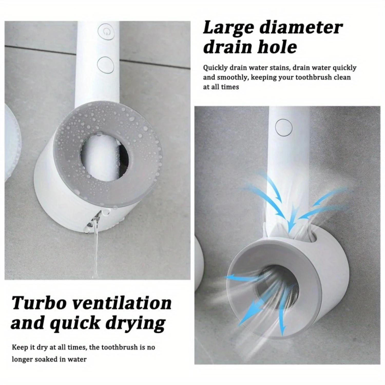 Toothbrush Holders Self-Adhesive Easy to Install Space-Saving Bathroom Organization Accessories Durable Plastic