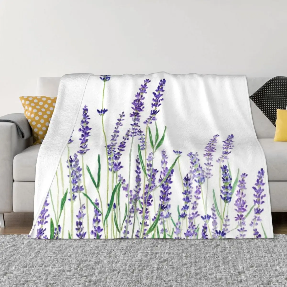 

purple lavender Throw Blanket Picnic Blanket Thin Blanket Fluffy Shaggy Blanket