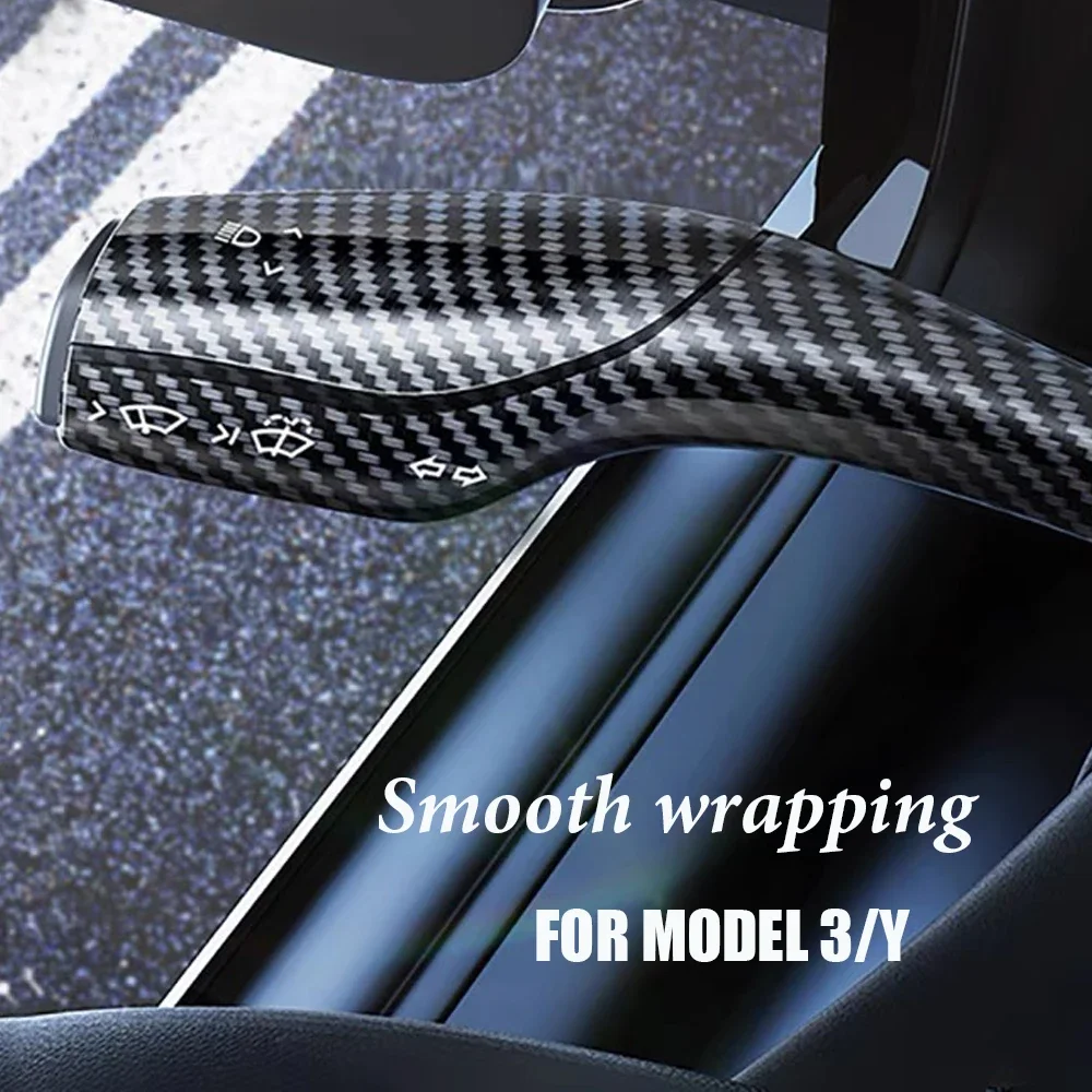 

1Pair Whole Cover Turn Signal Windshield Wiper Lever Switch Cover Trim Shift Lever Shifter Knob Rod Covers For Tesla Model 3 Y
