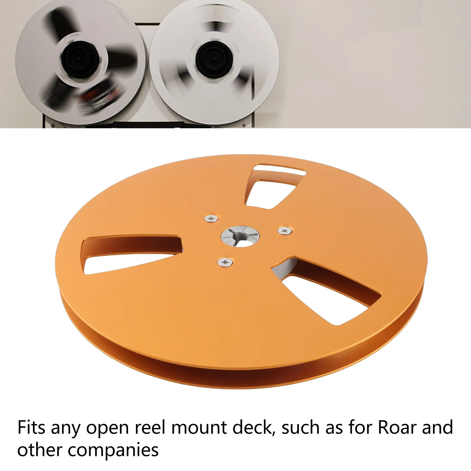 1/4 7 Inch Empty Tape Reel Aluminum Alloy 3 Hole Replacement High Strength Recording Takeup Reel for Reel To Reel Tape Player