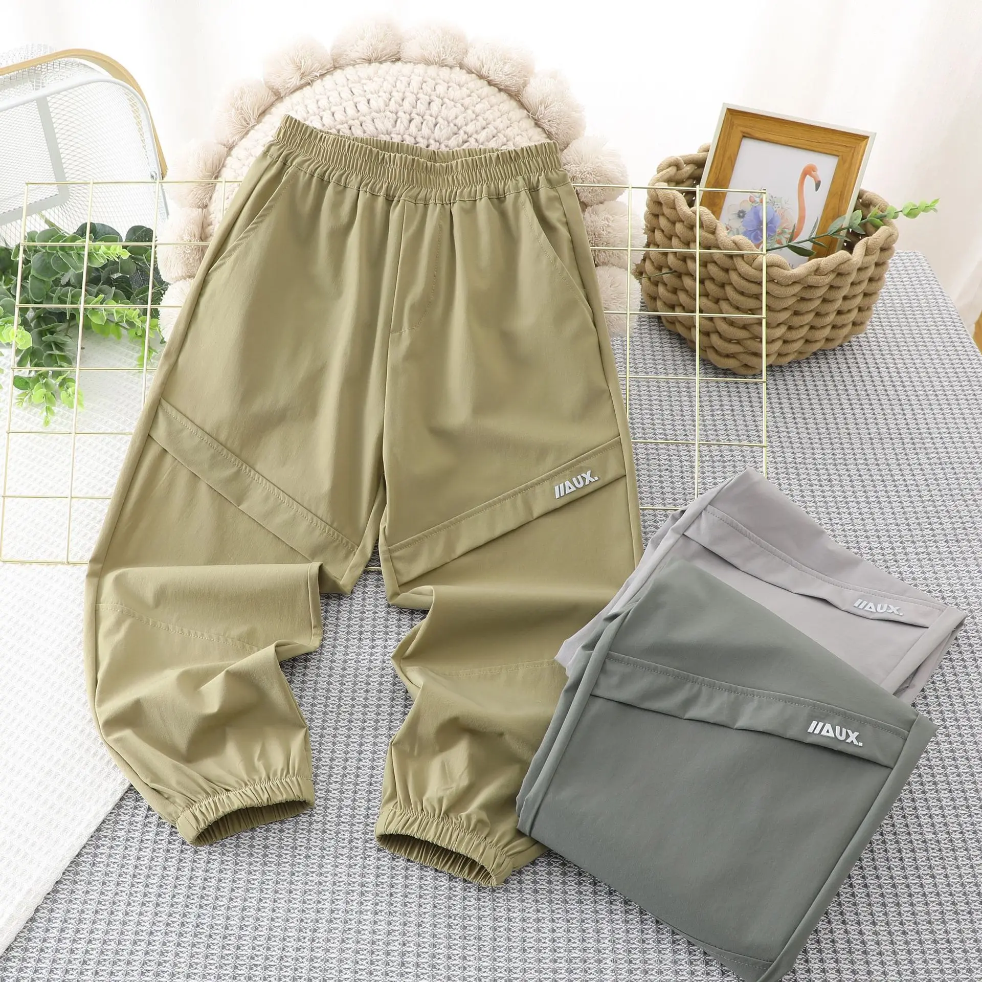 

Быстросохнущие дышащие тонкие брюки для детей, брюки с защитой от комаров, повседневные новые летние 2024