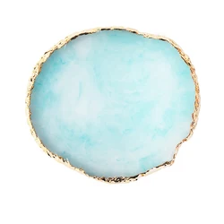 Luxury Natural Resin Stone Nail Art Palette (Round Blue)