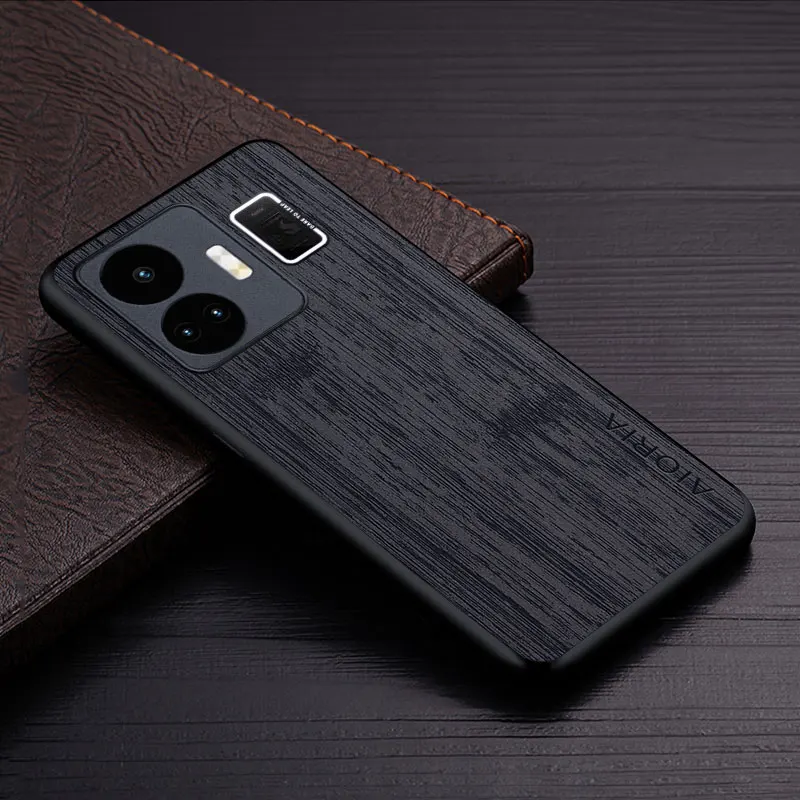 Luxurious Bamboo Wood & Leather Pattern Case for Realme GT Neo - Premium Protection Coque
