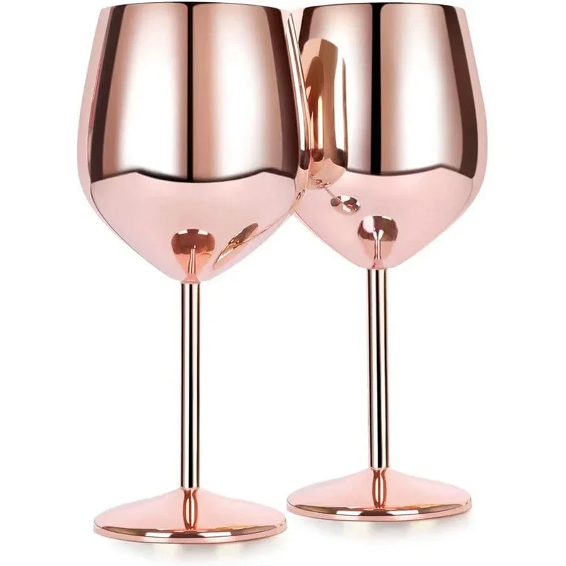 500ML Stainless Steel Goblet Red Wine Cocktail Glass Unbreakable Metal Tall Champagne Glass Bar KTV European Style Goblet