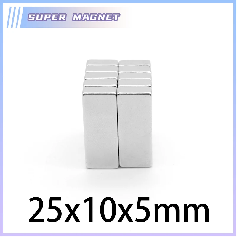 2/5/10/20/30/50 Pz 25X10X5Mm Forte Blocco Magneti N35 Magneti Permanenti 25X10X5 Rettangolare Terre Rare Magnete Al Neodimio 25*10*5
