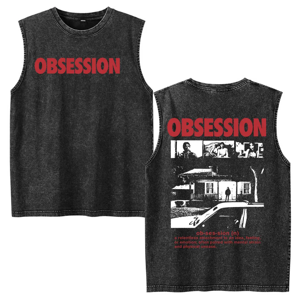 Nikki Vintage Washed Horror Graphic Sleeveless Cotton Tank Top