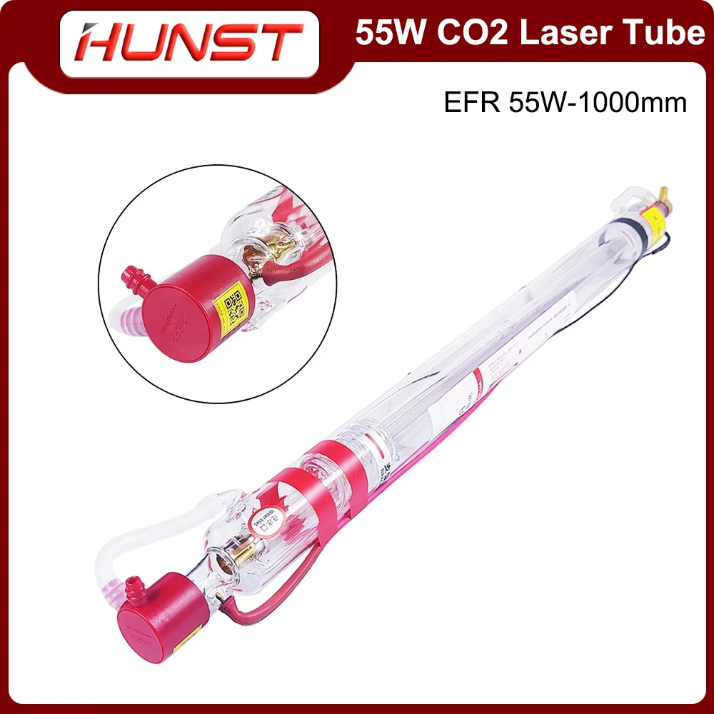 HUNST 55W Co2 Laser Tube EFR-1000CL Diameter 50mm Length 1000mm Laser Glass Lamp For Co2 Engraving Cutting Machine
