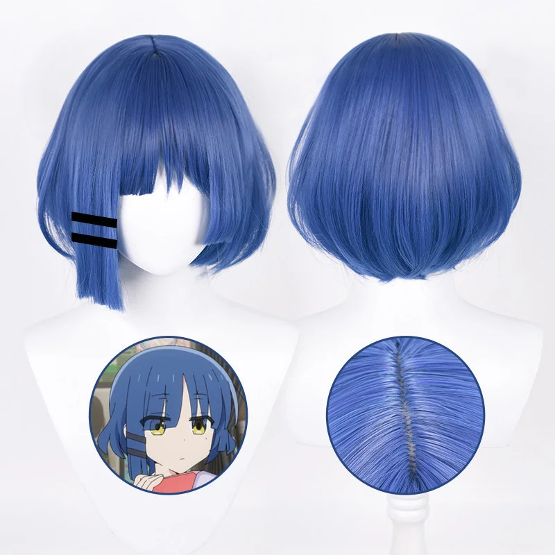 

Anime Bocchi The Rock! Yamada Ryo Cosplay Wig Blue Short Hair Heat Resistant Synthetic Halloween Party Accessories Props Anime