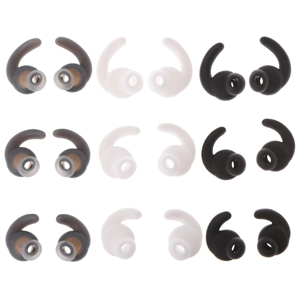 Ear Hook Covers For Earbud Headphones, Noise Isolation Anti-Slip Silicone Earbuds/Ear Plug Tips 3 Pair Earbud Eartips Accessories Compatible Headset MNHF2AM/A (White 6PCS