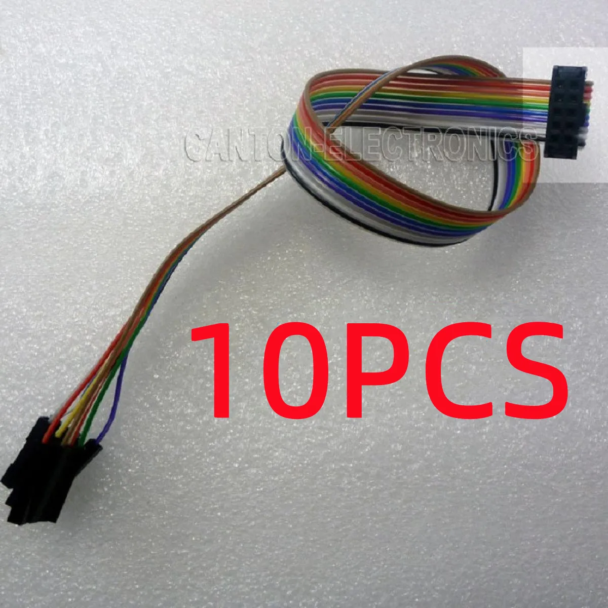 

TB160 10PCS JTAG IDC ISP Wire 2*5 to 10*1 Pin Cable FC-10P 2.54mm for Logic Analyzer CPLD USB Programmer