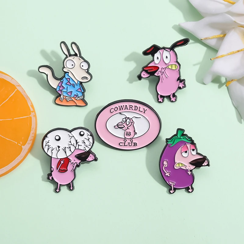 Enamel Pins 5pcs Humorous And Touching Film And Television Cartoon Dog Creative Fashion Enamel Badge Lapel Pin Bag Jewelry Accessories