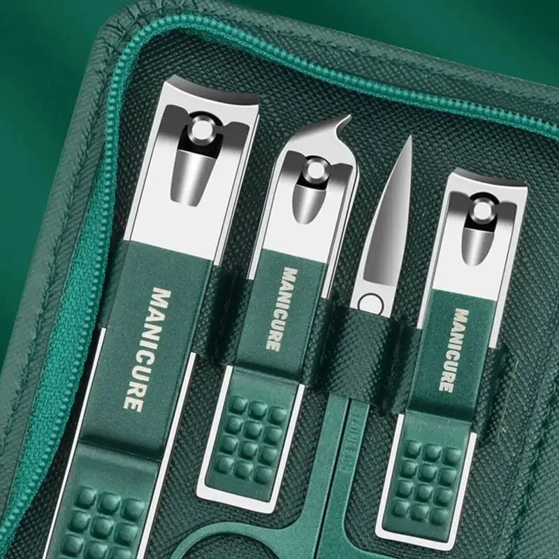 Set Portatile 9 Pezzi per Manicure e Pedicure con Tagliaunghie, Tronchesino per Cuticole, Forbici per Unghie dei Piedi, Lima per Unghie, Pinzette - Ideale per Viaggi e Casa - immagine 4