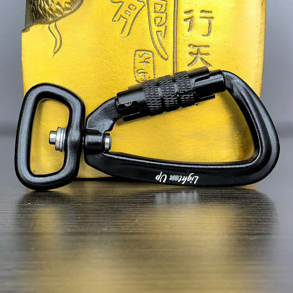 2PCS 25mm 4KN 회전 잠금 카라비너, 7075 알루미늄 헤비 듀티 클립, 개 목줄, 애완동물 안전 로프, 해먹, 배낭용