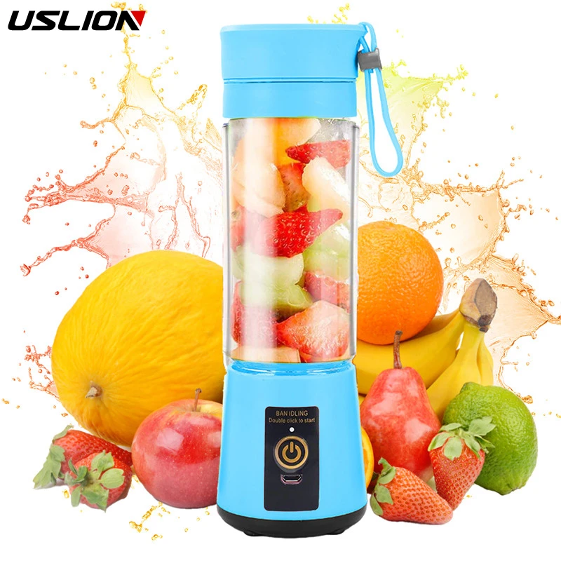 Uslion Portable Electric Juicer Fresh Juice Blender Mini Fruit Juice