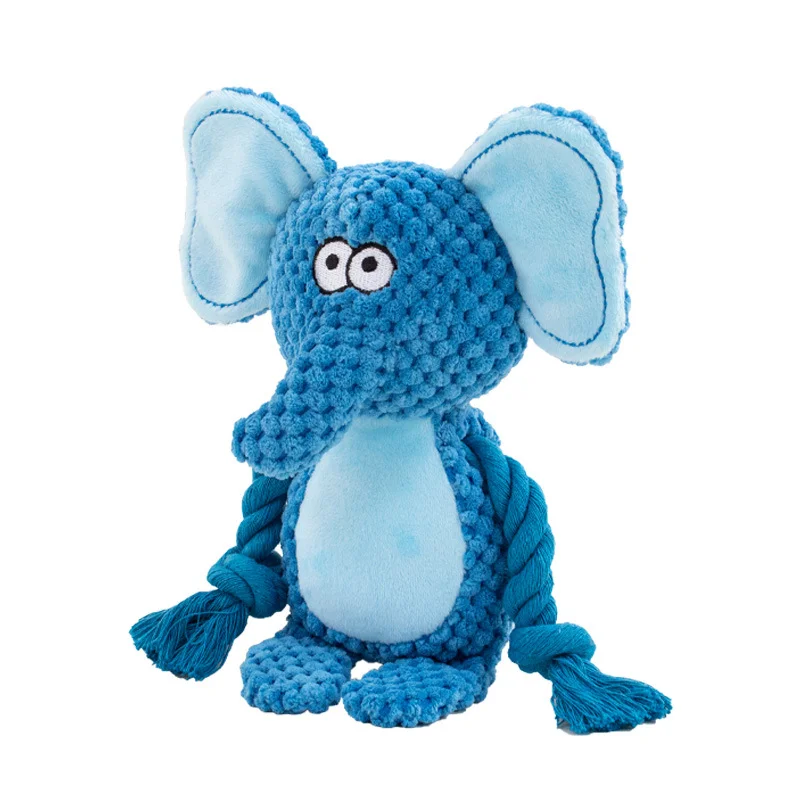 Interactive Animal Plush Rope Toy - Engaging Squeak and Chew Fun