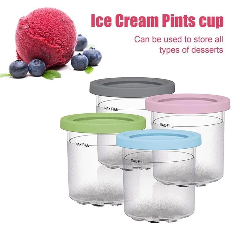 Ice Cream Pints Cup, Ice Cream Containers with Lids for Ninja Creami Pints NC301 NC300 NC299AMZ Series Ice Cream Maker 2