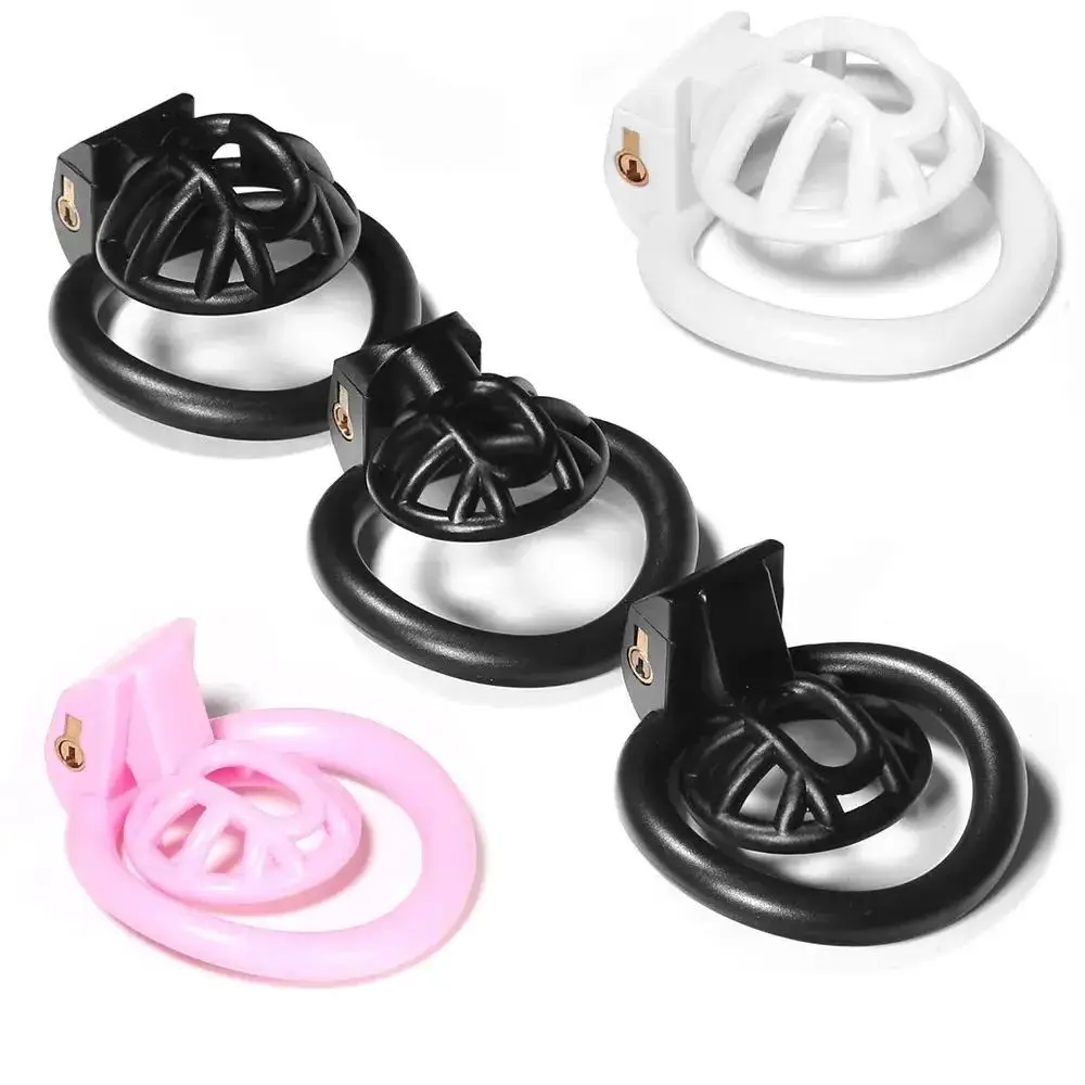 Negative/Micro/Small Chastity Cage for Sissy Sex Toys with 4 Size Cock Rings Pink/Black/White Bdsm Penis Lock Adult Toys for Men penis chastity cage chastity lock sex toy