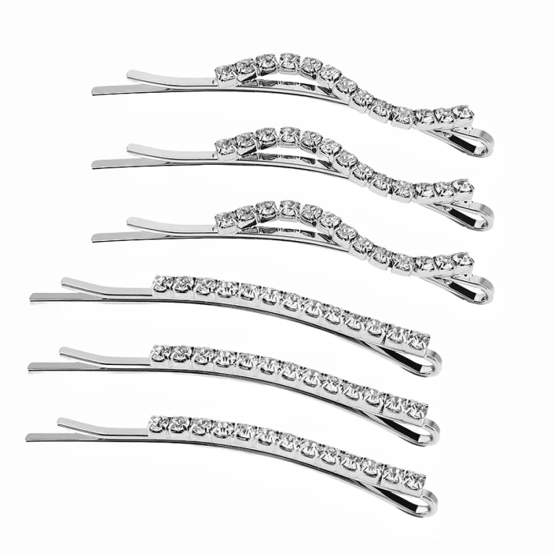 6 stücke damen einfache mode haarnadel funkeln-diamant haar zubehör set – Detail 6