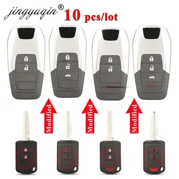 Keyforkess 10 pz modificato Remote Flip Car Key Shell per Mitsubishi Lancer I200 Outlander ASX Mirage Eclipse Cross GK1W/2W/9W