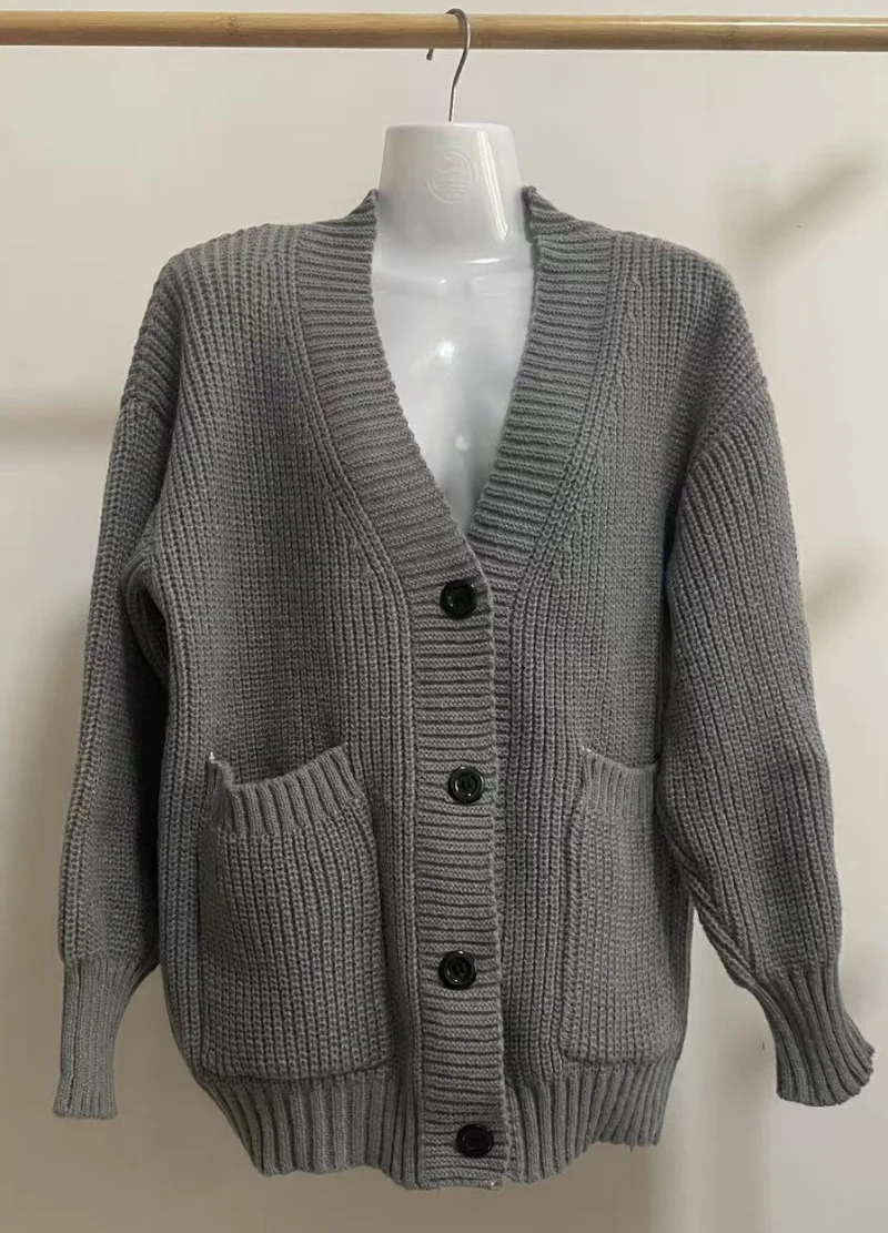 Women's Cardigan Sweater Women Grey Beige Camel Knit Korean Style Popular Autumn Fashion Women's Clothing 2024 Trend Outerwear