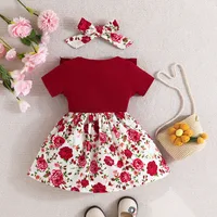 Dress Baby Girl 0-3 Years old Summer Short Sleeve Fashion Cute Floral Kids Princess Dresses For Newborn Baby Girls 2