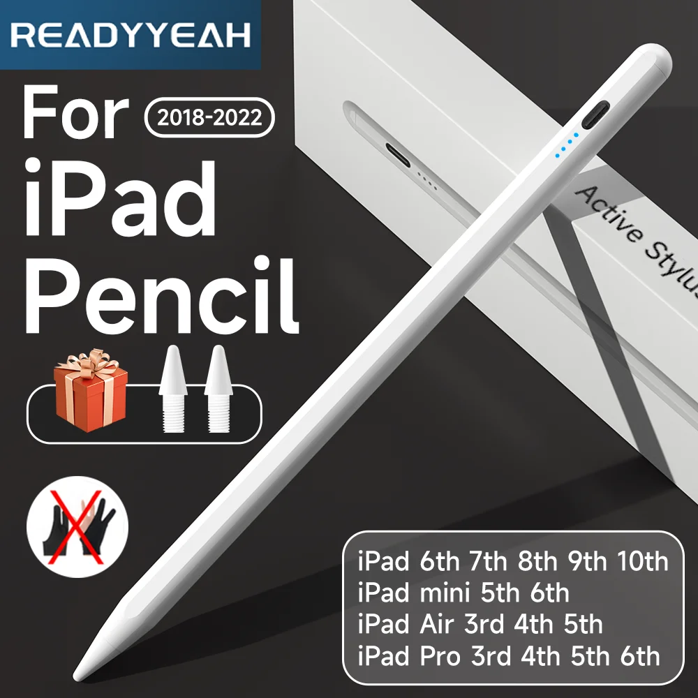 For Apple Pencil Palm Rejection Stylus For iPad Accessories 2022 2021 2019 2018 Air 5 Mini Pro Colored Touch Pen for iPad Pencil