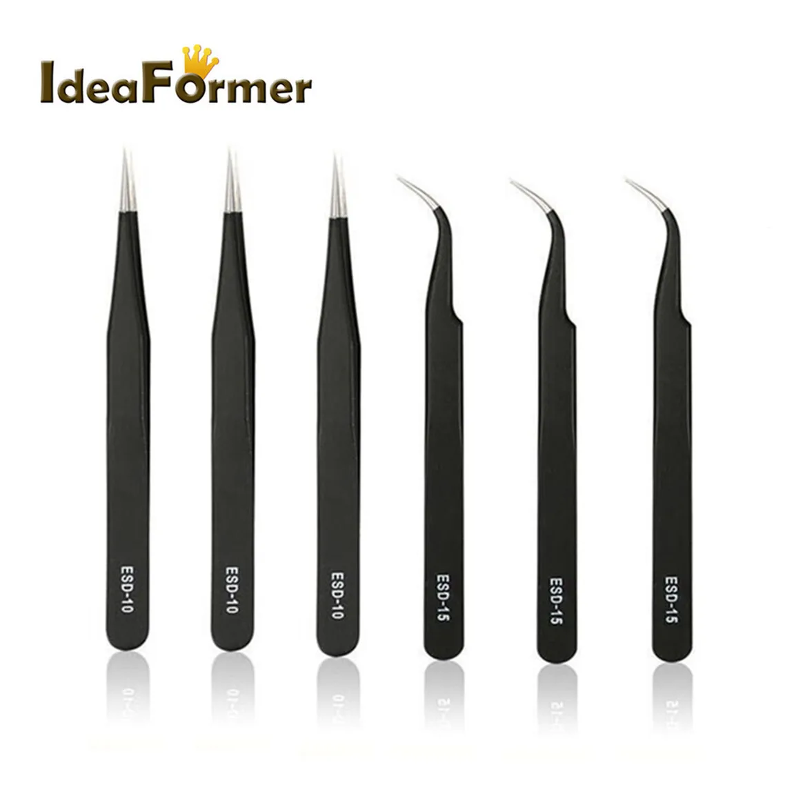 

1Pcs Anti-Static Precision Tweezers Stainless Steel Maintenance Repair Tool Set Anti Static Model Making 3D Printer Tools Hand