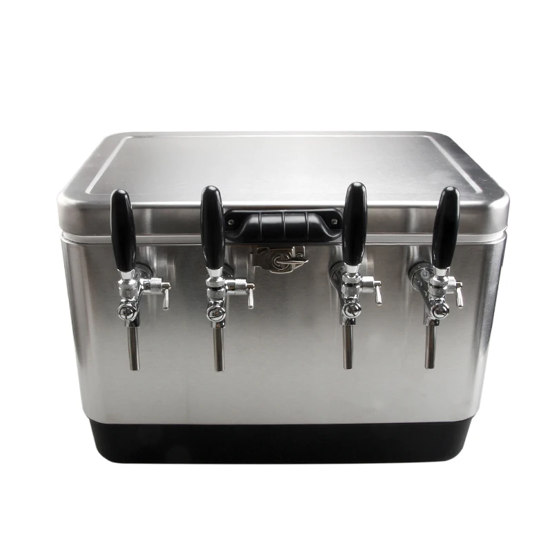 

Home brew stainless steel 1/2/ 4 taps Jockey Box Portable ice Chest for outdoor BBQ activities draft Beer Dispensing Cooler Box
