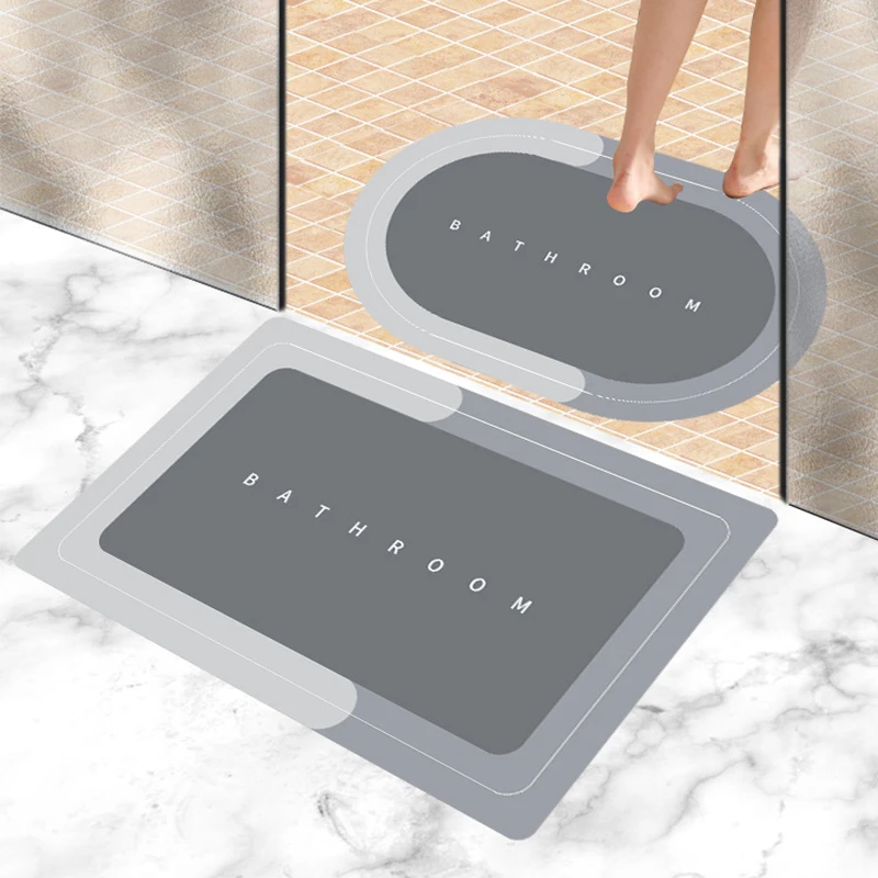 Super Absorbent Floor Mat, Quick-drying Bathroom Mats, Absorbent Bath Mats  for Home, Rubber Non-slip Bottoms, Easy to Clean, Simple Bathroom Door Mat