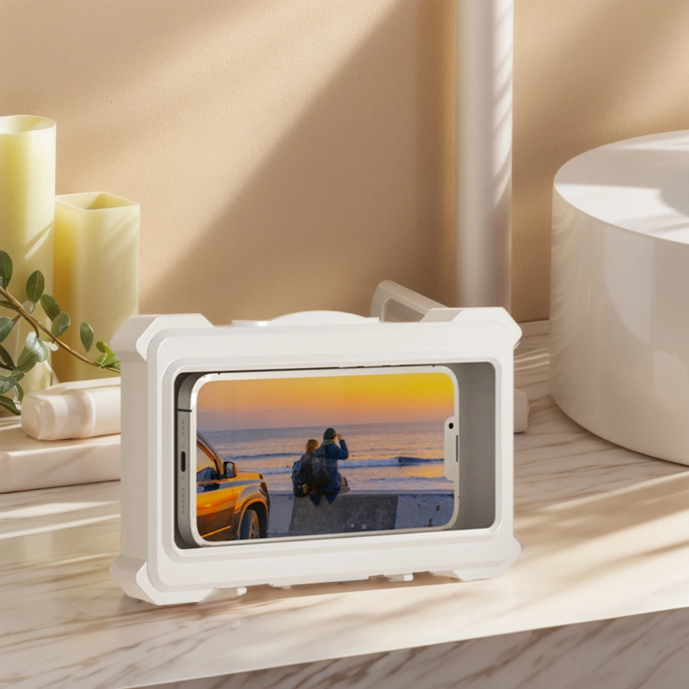 Description Picture 6 of itemWaterproof Shower Phone Holder Wall Mount Mobile Phone Shelves with 360° Rotation for Bathroom Mirror Bathtub Up To 7 Inch