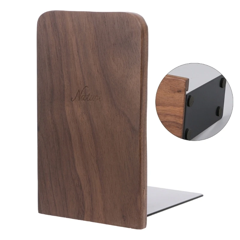 Book Organizer Walnut Wood Desktop Organizer Bookends Book Stand Holder