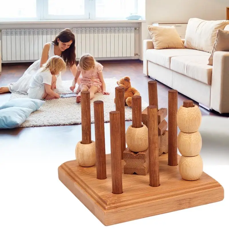 

3D головоломка для мозга, деревянная головоломка, обучающие игры для семейной ночи, деревянная игра 3 в ряд для детей и взрослых, Детские сувениры