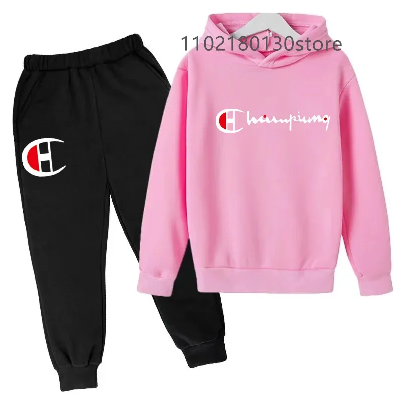 Spring/autumn Kids Clothing for Girl Boy Children's Hooded Hoodies Sweatshirts Fashion Sets Teenagers Groups of Pants Child Sui 2
