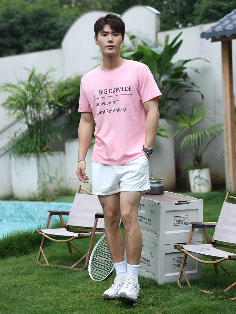 Men's Short Sleeve Pure Cotton T Shirt Breathable for Summer Leisure Sports Outdoor short sleeved t shirt short sleeve t shirt cotton t shirt