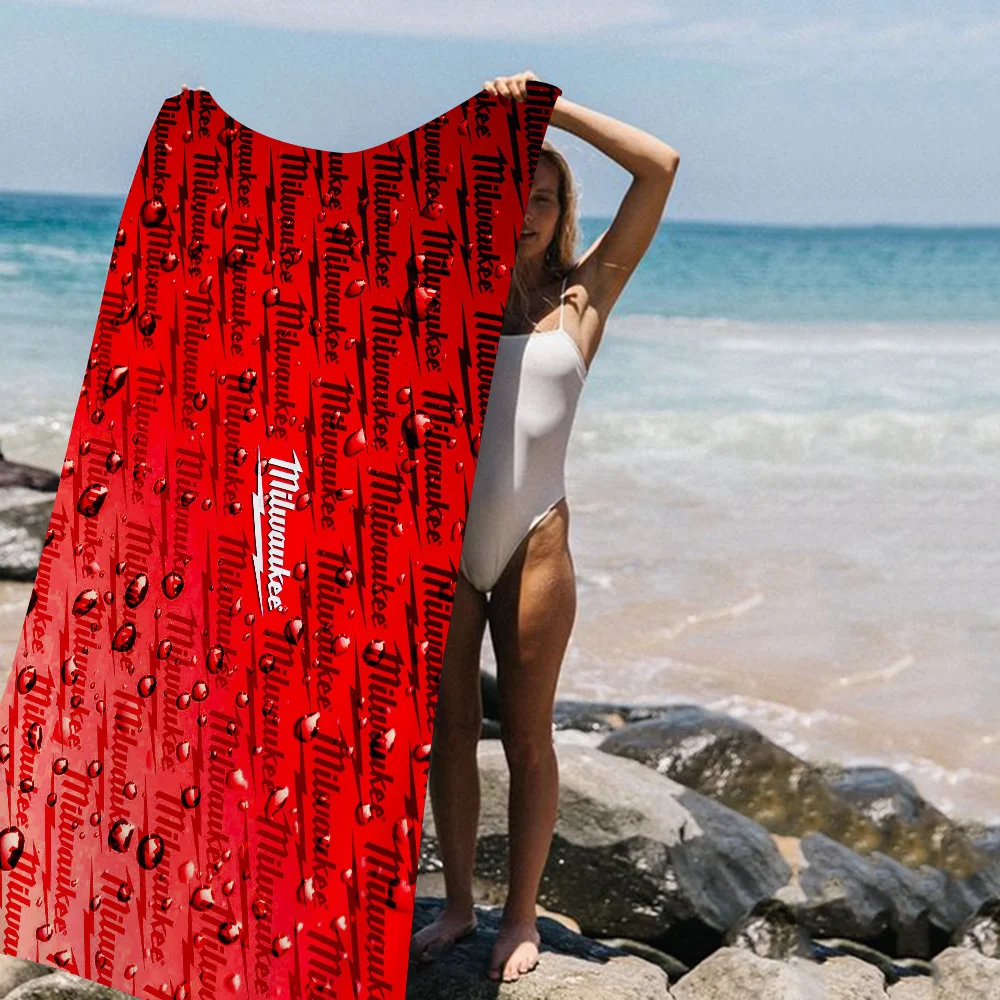 M-Milwaukee-S LOGO Microfiber Printed Beach Towel Mountain Climbing Yoga Beach Swimming Running Absorbent Soft Towel 4