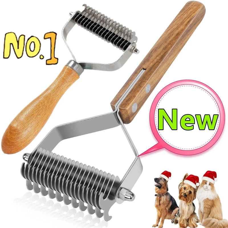 New Dog Comb Removers Knot Cutter Hair Grooming Groomer Brush For Dogs Cats With Wooden Handle Pet Trimmer Knife Pet Accessoires