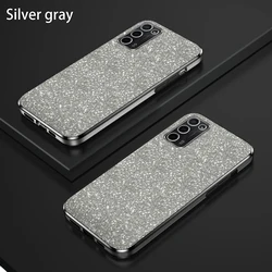 Bling Luxury Electroplate Glitter Shockproof Soft Bumper Clear Phone Case for Realme V23 (Silver Gray)