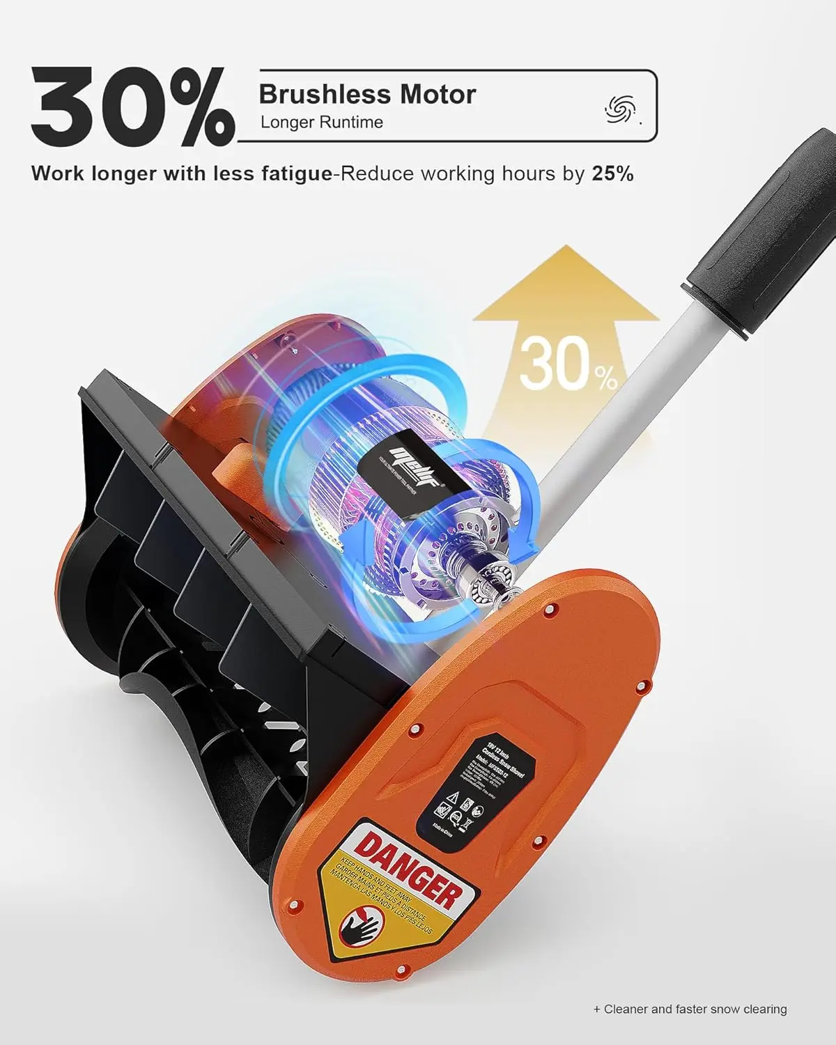 Cordless Snow Shovel, 12-Inch Brushless Snow Blower Compatible with DeWalt 20V MAX Battery, Includes 4.0Ah Battery & Charger Kit