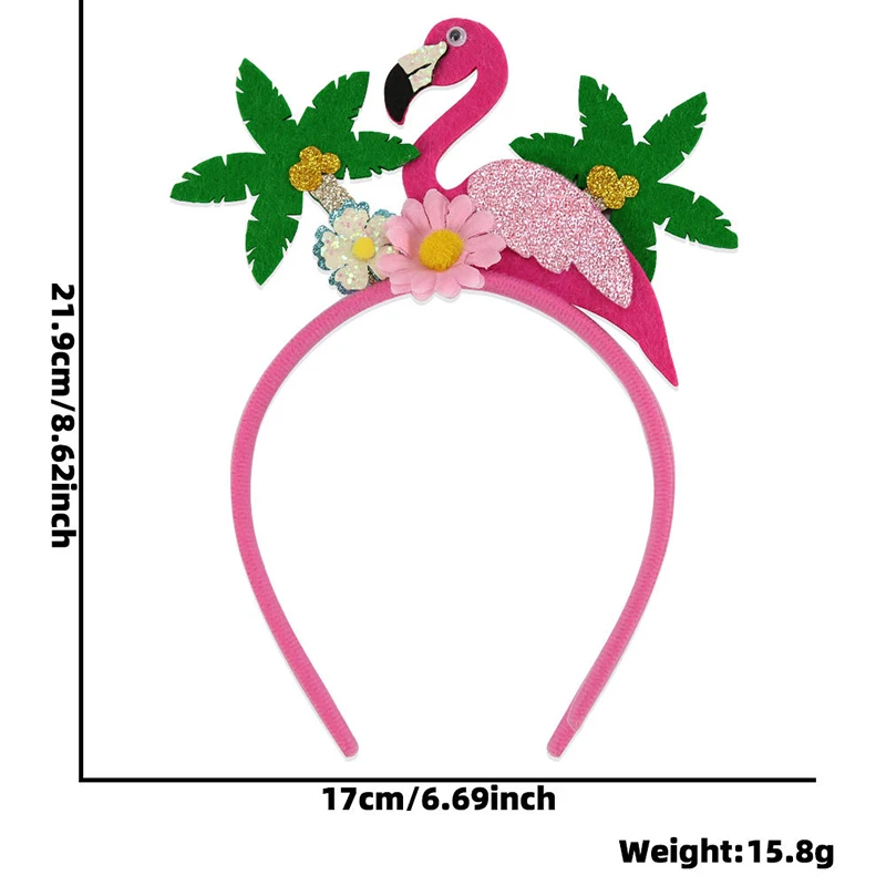 1PC Flamingo Krone Stirnband Meerjungfrau Shell Kopfschmuck Haar Hoop Erwachsene Kinder Geburtstag Haar Zubehör Hawaiian Tropical Party Decor – Detail 13