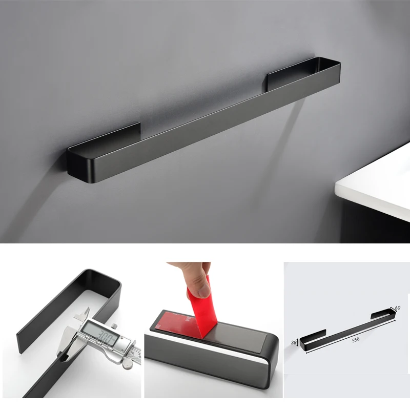 Aluminum Bathroom Accessories Sets Black Paper Roll Holder Toilet Brush Holder Towel Robe Hook Tumbler Free Punch toilet paper holder,adhesive hook,towel hook,bathroom hardware set,bathroom hardware accessories,clothes hook